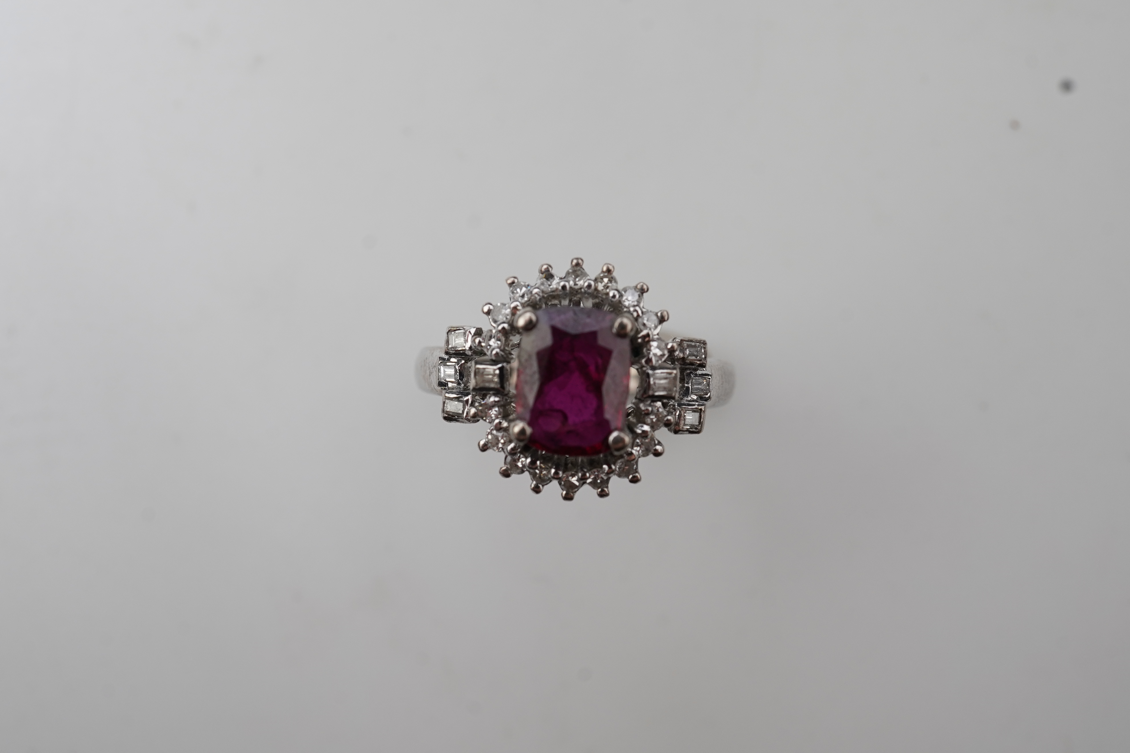 A ruby and diamond ring